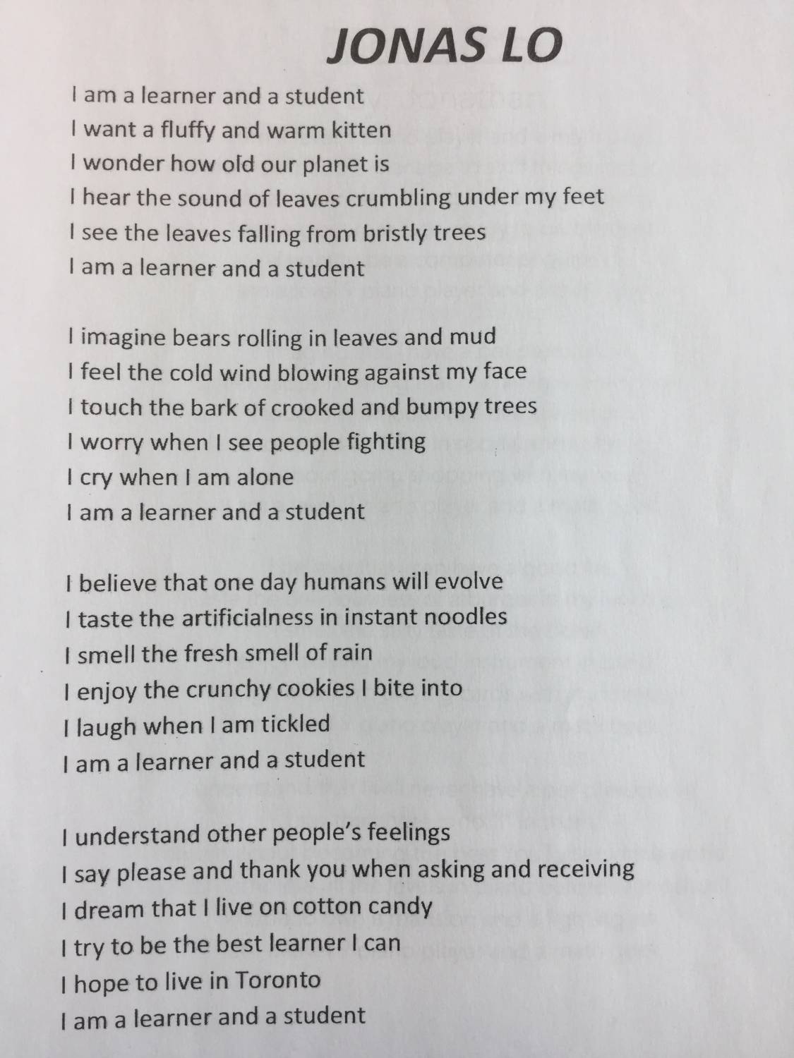 Div. 4: I Am Poems | Blair Elementary School