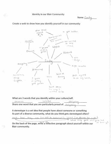 Div. 1:  Identity in our Blair Community